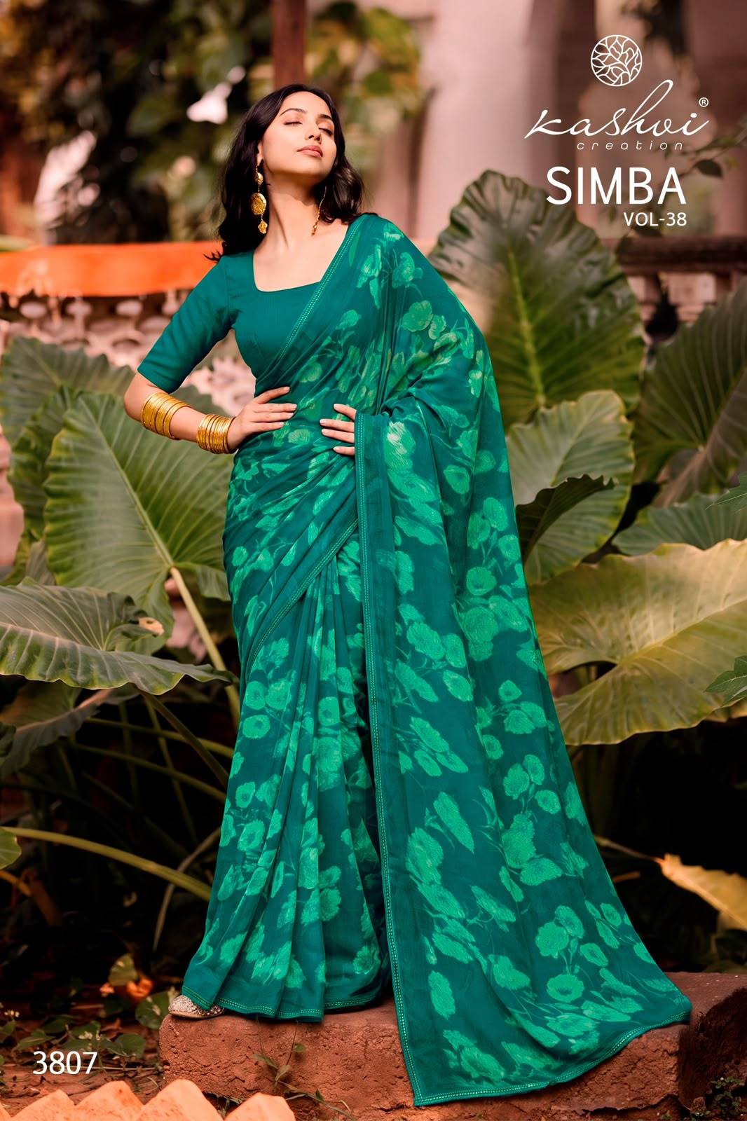 SIMBA VOL 38 By KASHVI CREATION 3801 To 3808 Series Indian Traditional Wear Georgette sarees At Wholesale Price